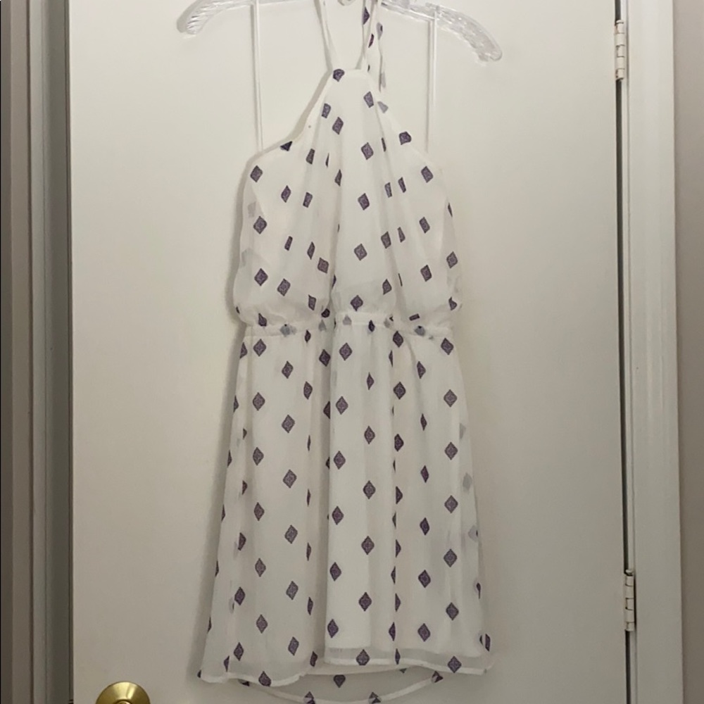 White Halter-Neck Dress
